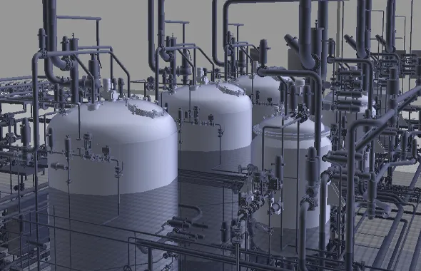 biotech plant render